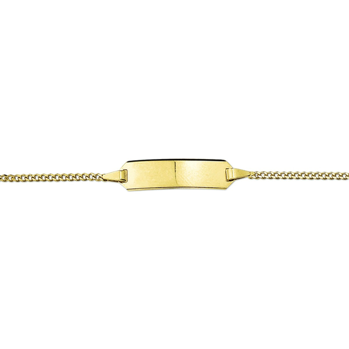 Fantasy Collection Graveerarmband gourmette 4 zijdes geslepen plaat 5,0 mm 14K geelgoud