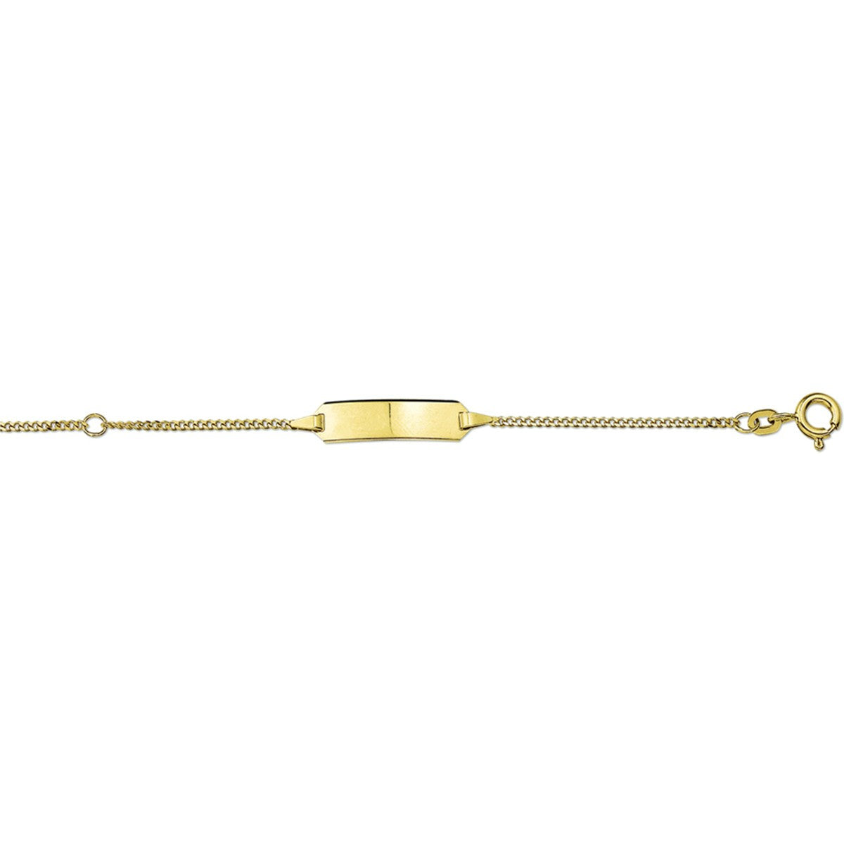 Fantasy Collection Graveerarmband gourmette 4 zijdes geslepen plaat 5,0 mm 14K geelgoud