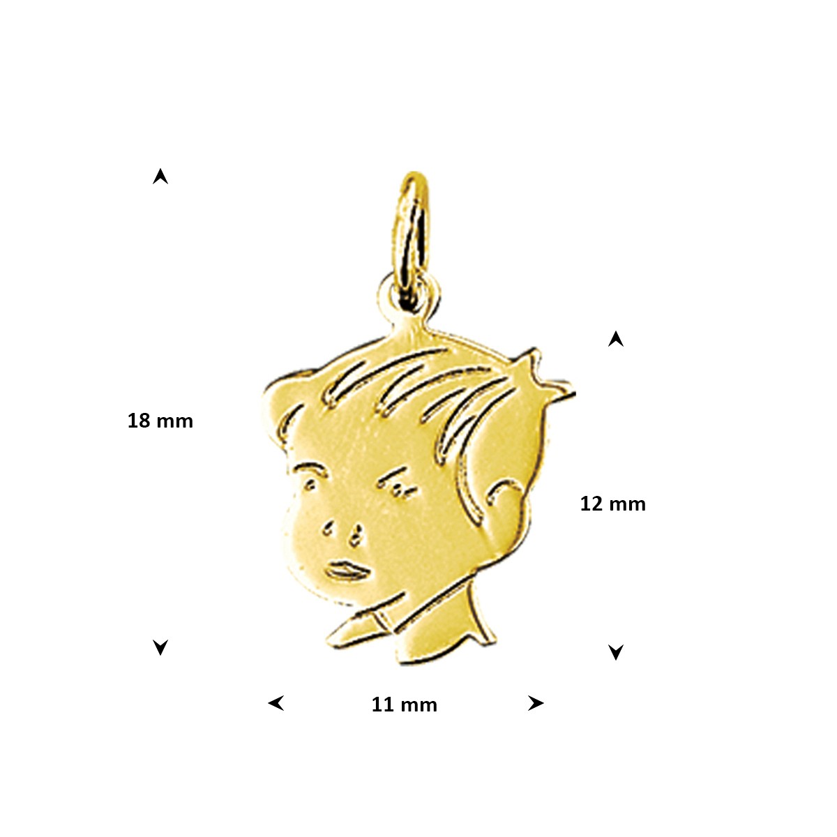 Hanger jongen 12 mm 14K geelgoud – 4012060