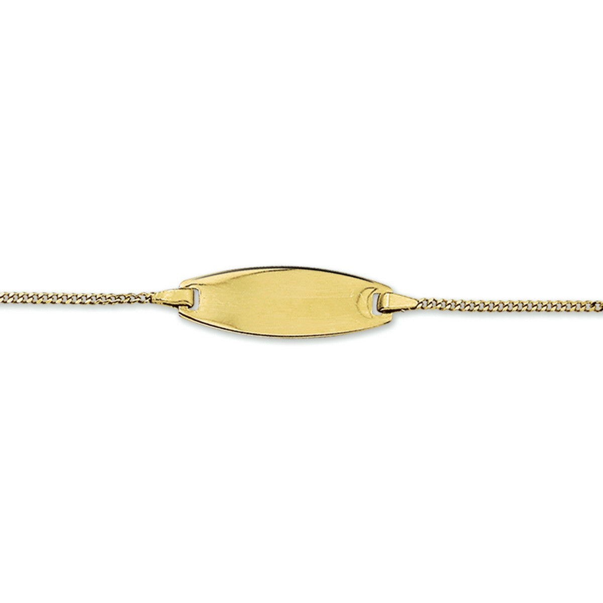 graveerarmband gourmette 4-zijdes geslepen plaat 7,5 mm 14K geelgoud - PansiteNederland.nl