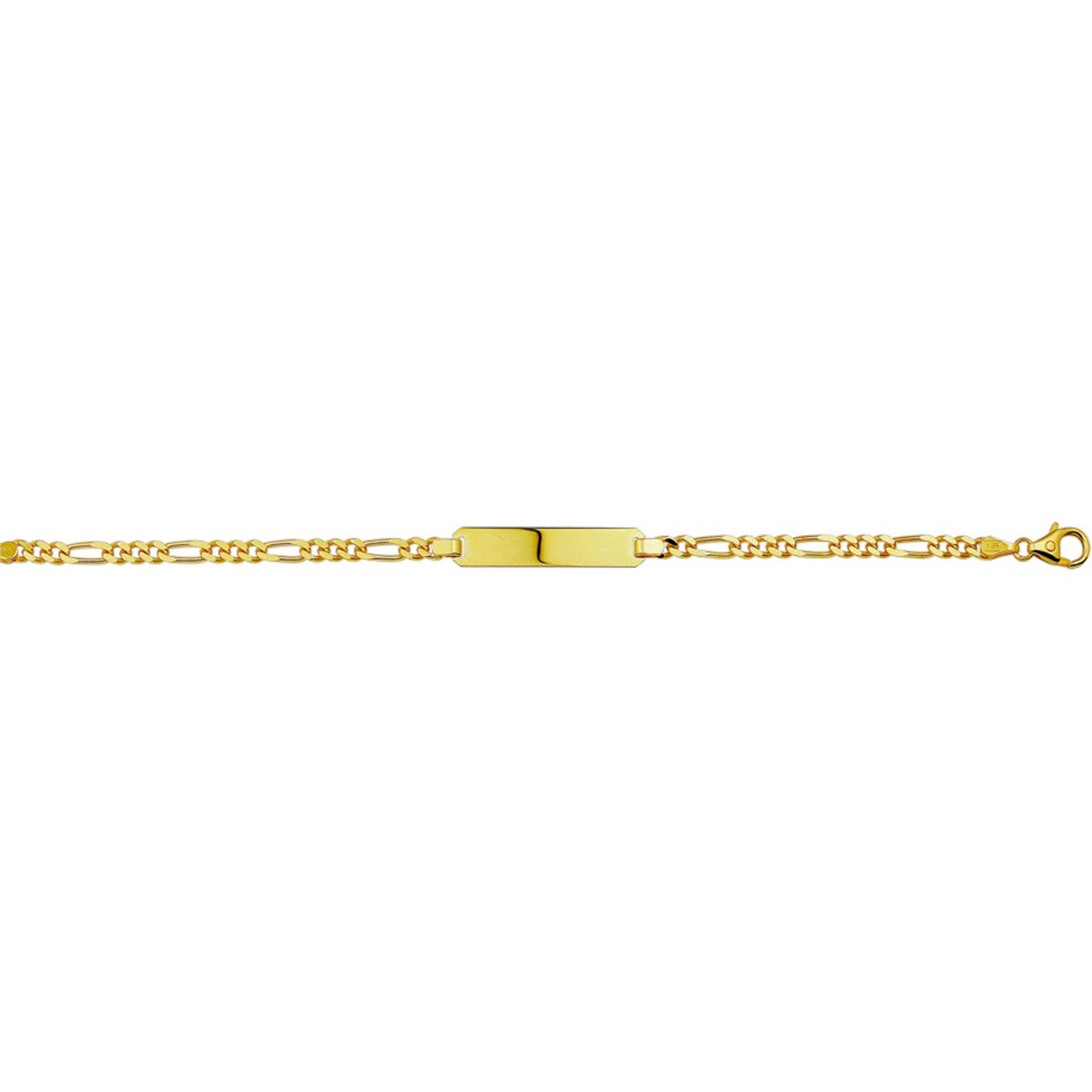 Fantasy Collection Graveerarmband figaro plaat 6,0 mm 14K geelgoud