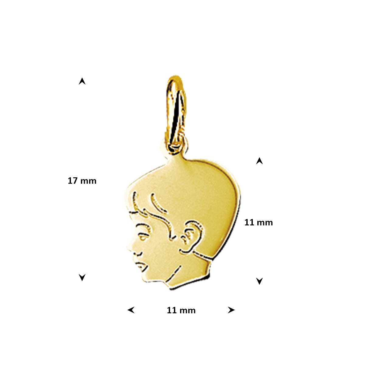 Hanger jongen 11 mm 14K geelgoud