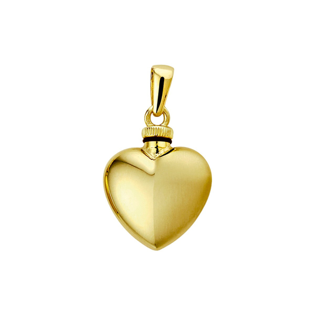 Fantasy Collection Urnhanger hart poli/mat 17 mm 14K geelgoud