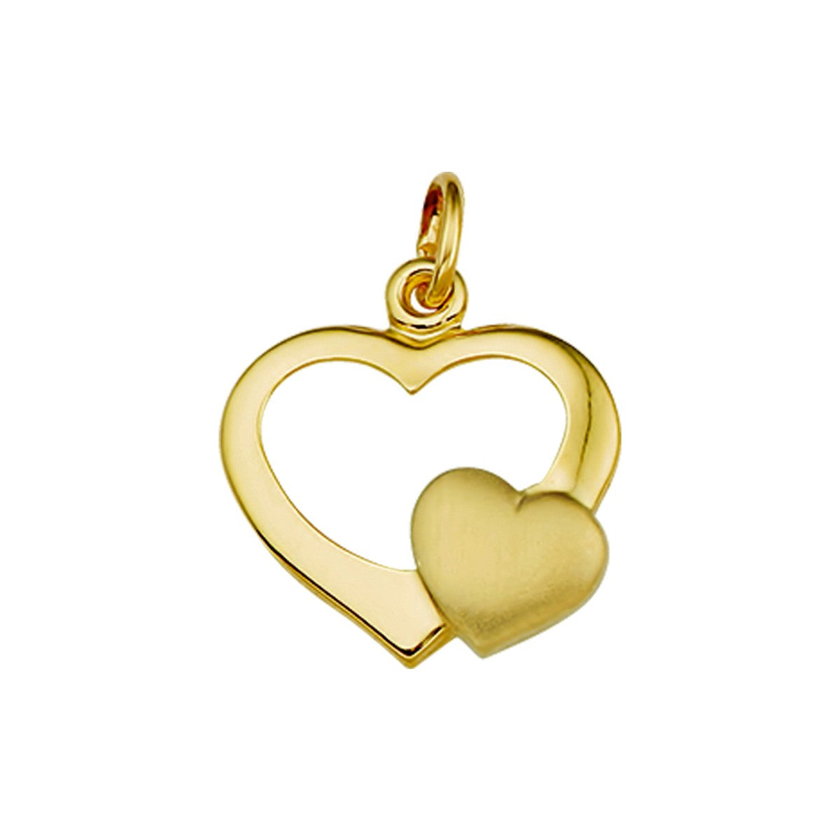 Fantasy Collection Hanger hart poli/mat 14K geelgoud