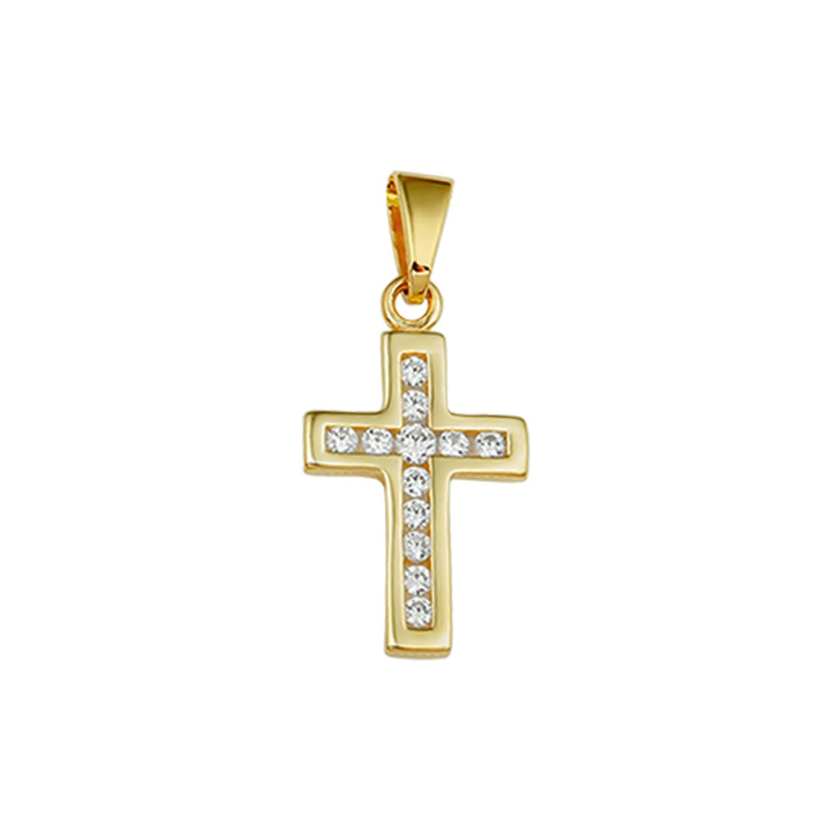 Fantasy Collection Hanger kruis zirkonia 14K geelgoud