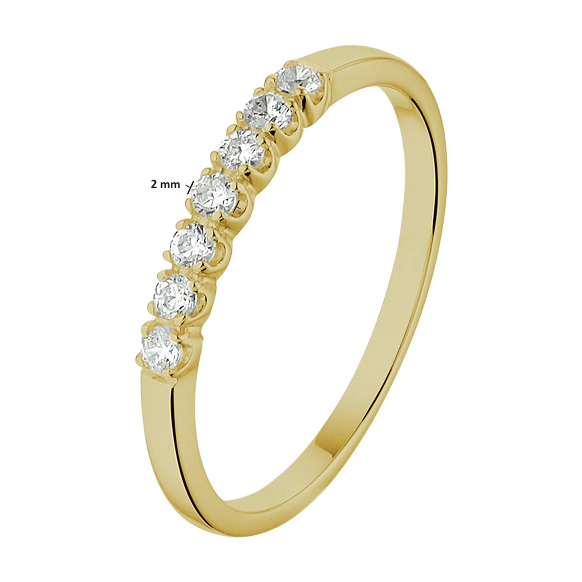 Ring zirkonia 14K geelgoud 2 mm – 4015172