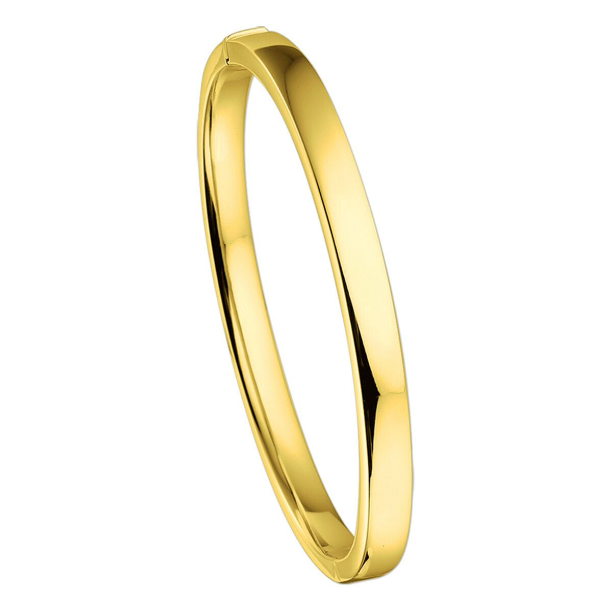 Fantasy Collection Bangle scharnier vlakke buis 6 x 60 mm 14K geelgoud