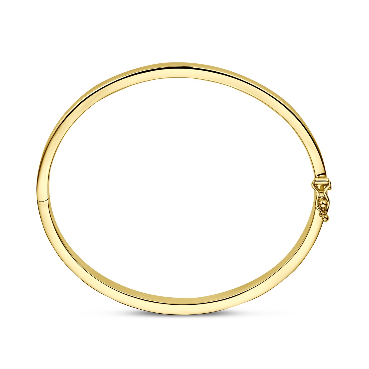 Bangle scharnier vlakke buis 6 x 60 mm 14K geelgoud