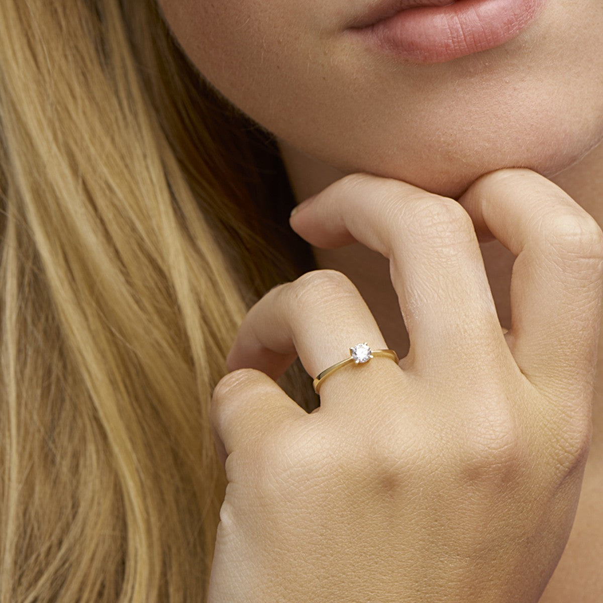 Ring zirkonia 14K geelgoud 4 mm – 4016870