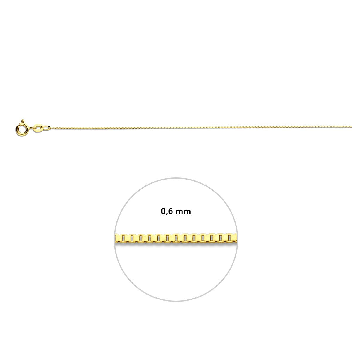 Collier venetiaans 0,6 mm 14K geelgoud