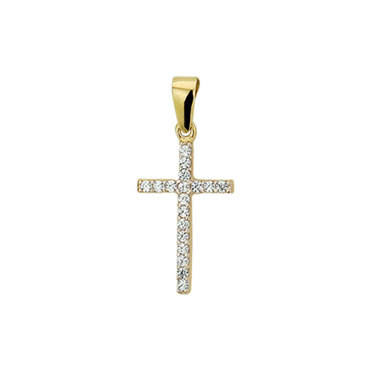 Fantasy Collection Hanger kruis zirkonia 14K geelgoud