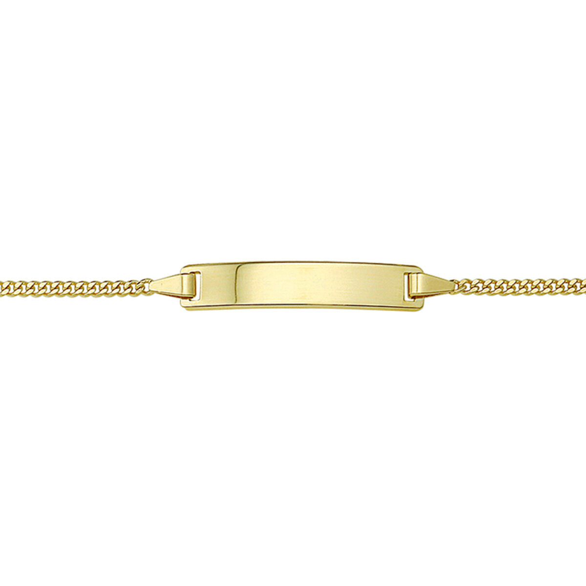 Fantasy Collection Graveerarmband gourmette plaat 5,0 mm 14K geelgoud