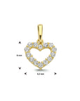 14K geelgoud hanger hart zirkonia 4016959 - PansiteNederland.nl
