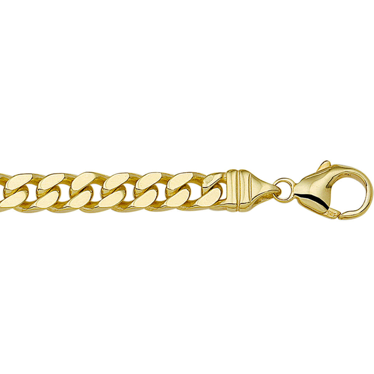 Fantasy Collection Collier gourmette 4 zijdes geslepen 6,0 mm massief 14K geelgoud