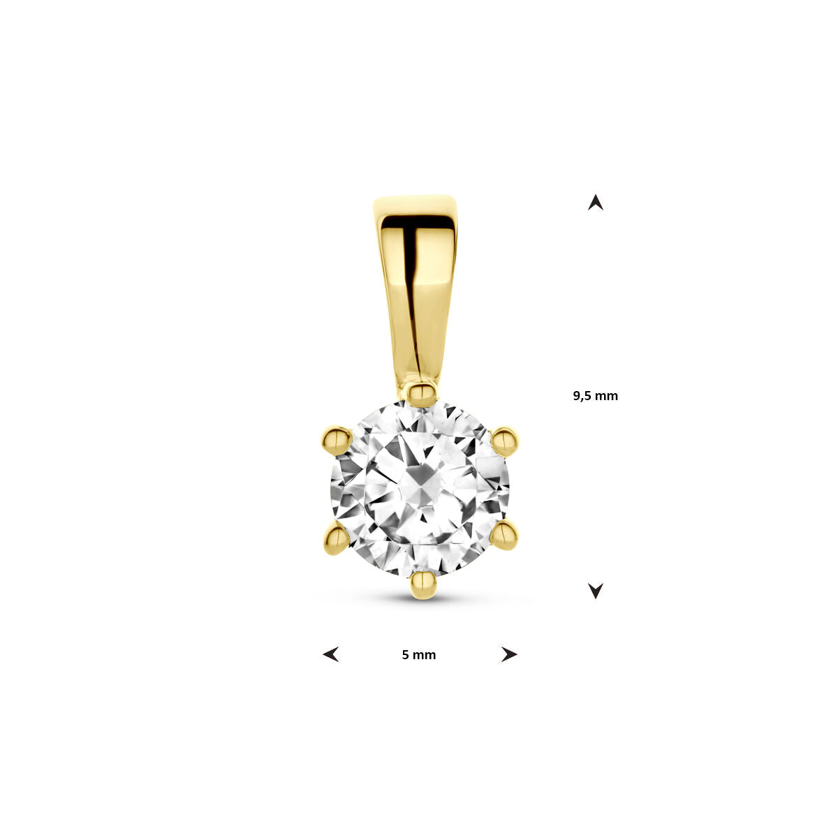 Fantasy Collection Hanger zirkonia 9,5 mm 14K geelgoud