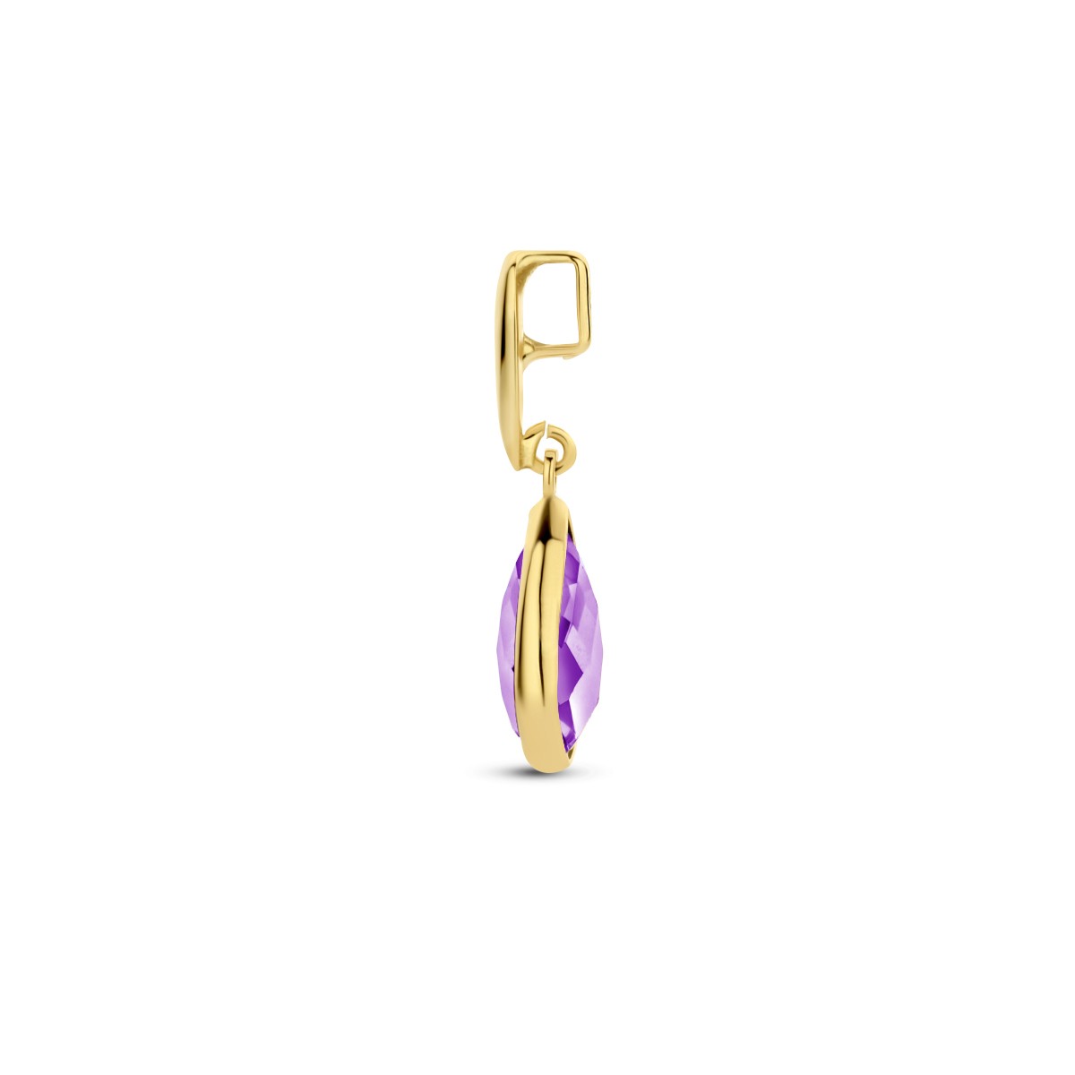 Hanger amethist 12,5 mm 14K geelgoud
