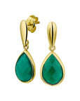 14K Geelgoud Oorhangers Groen Agaat 4017180 - PansiteNederland.nl