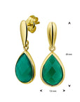 14K Geelgoud Oorhangers Groen Agaat 4017180 - PansiteNederland.nl