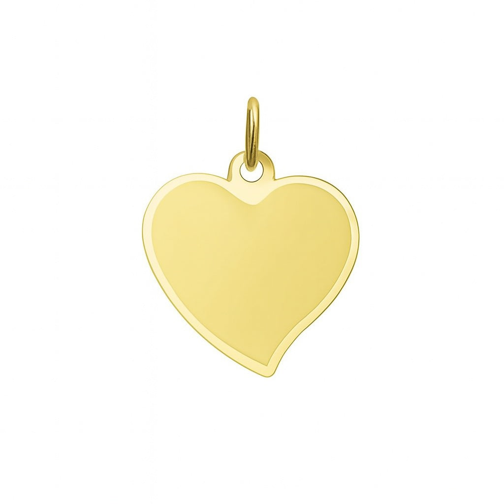 Fantasy Collection Graveerhanger hart poli/mat 14K geelgoud
