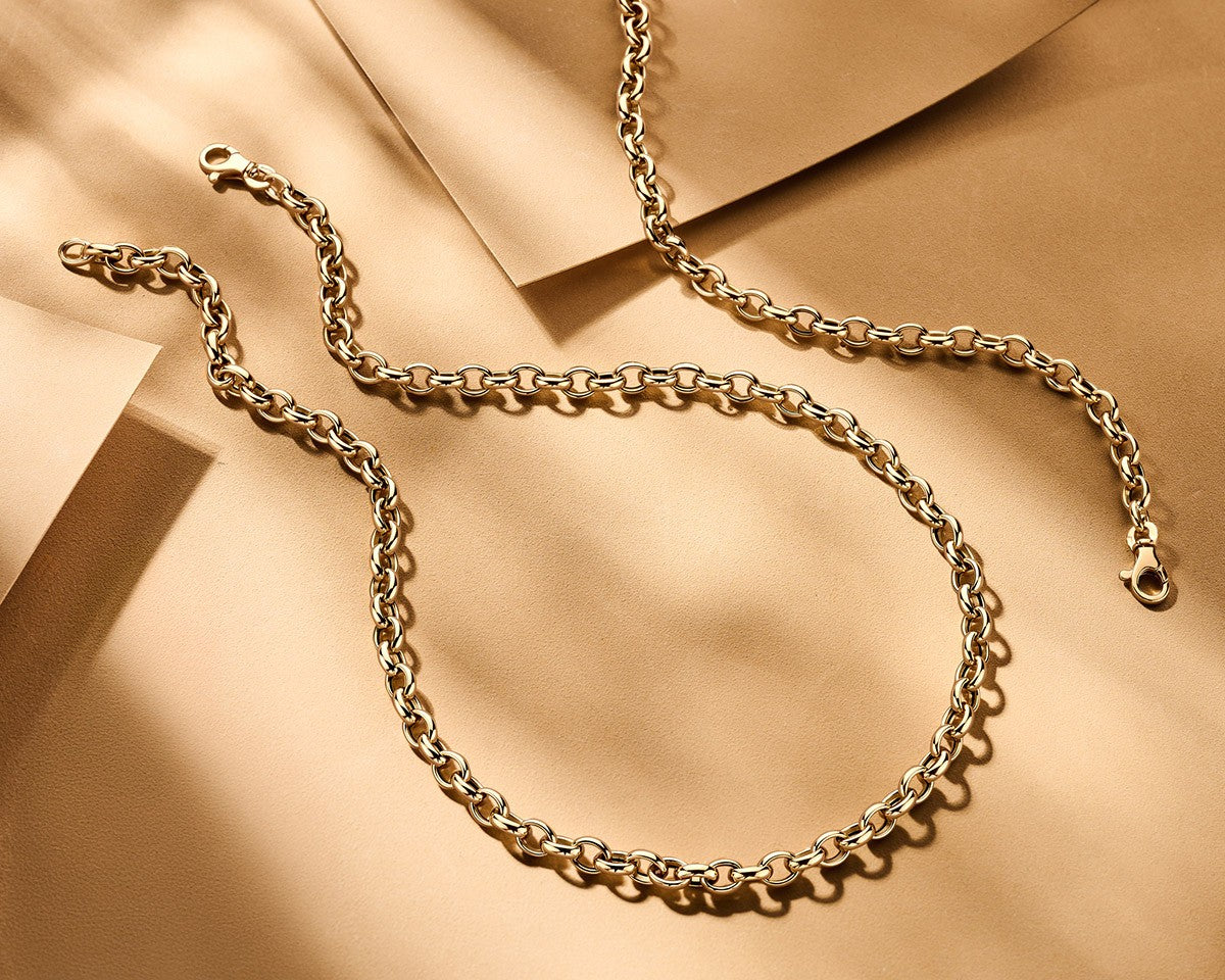 Collier jasseron 5,0 mm 45 cm 14K geelgoud