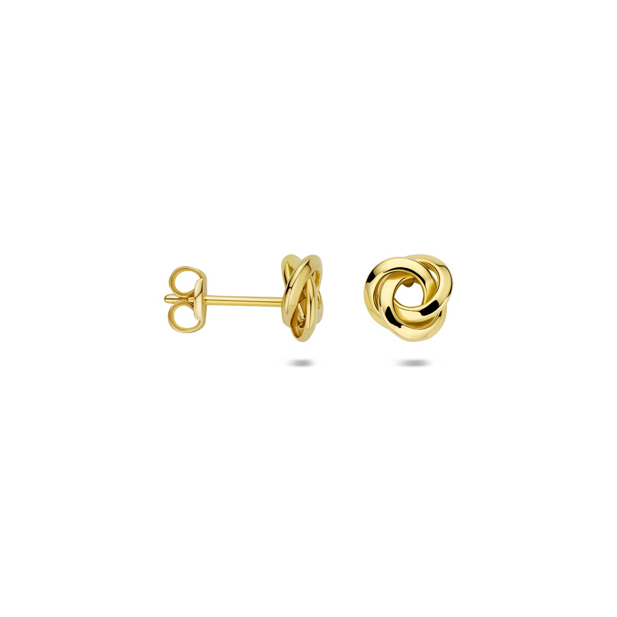 Oorbellen knoop 6,5 mm 14K geelgoud