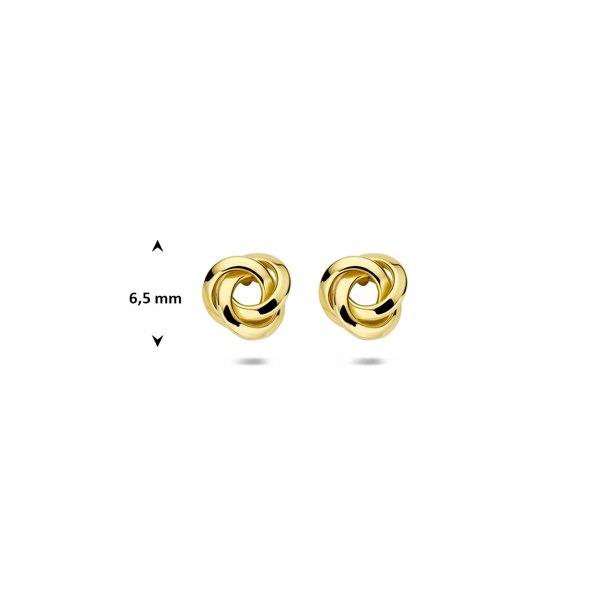 Oorbellen knoop 6,5 mm 14K geelgoud