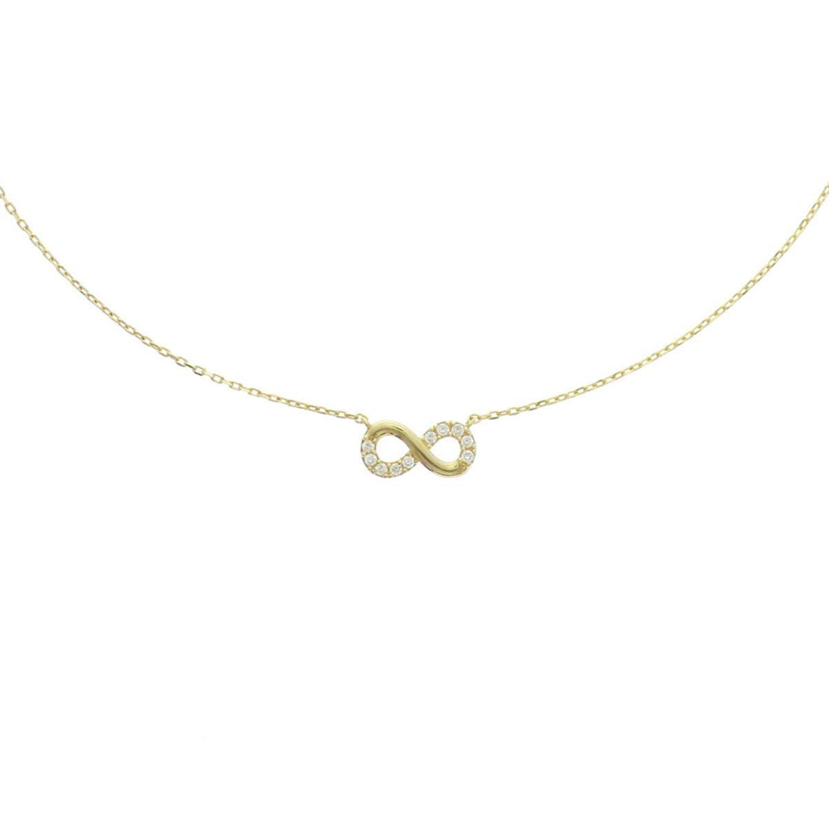 Fantasy Collection Collier infinity zirkonia 40 - 42 - 44 cm 14K geelgoud