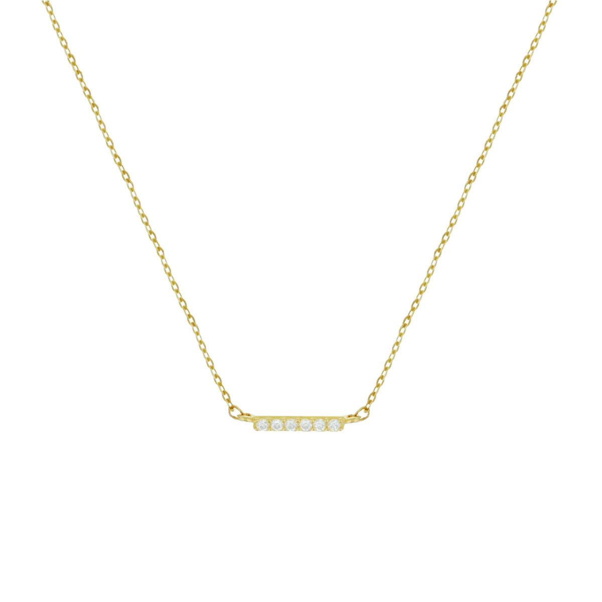 Fantasy Collection Collier balkje zirkonia 41 - 43 - 45 cm 14K geelgoud