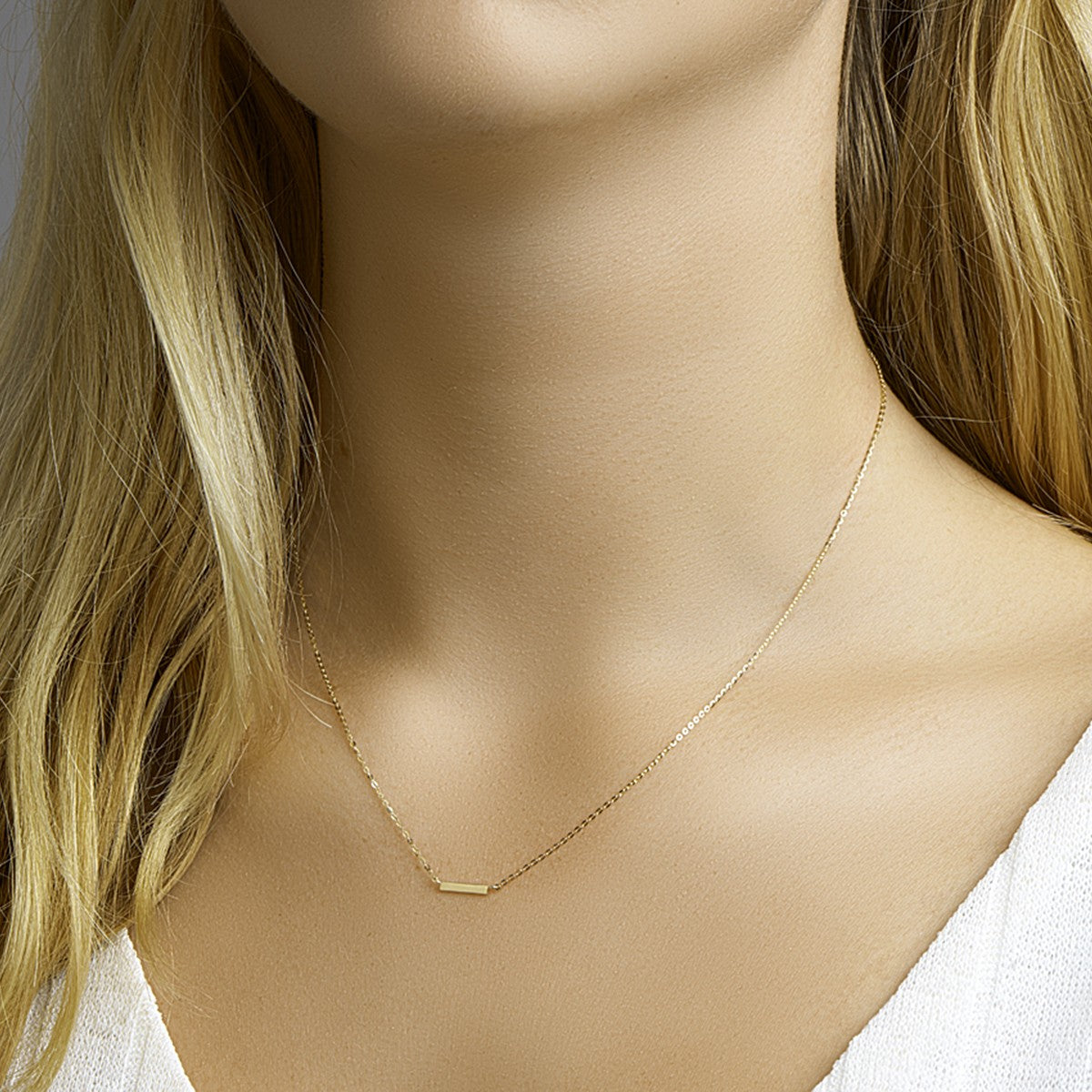 Collier balkje 41 - 43 - 45 cm 14K geelgoud 1,7 x 9,5 mm – 4017938