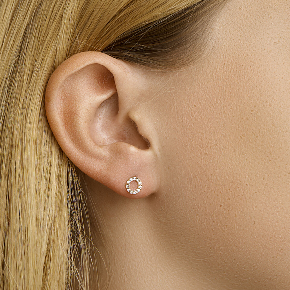 Fantasy Collection Oorbellen zirkonia 6,5 mm 14K geelgoud