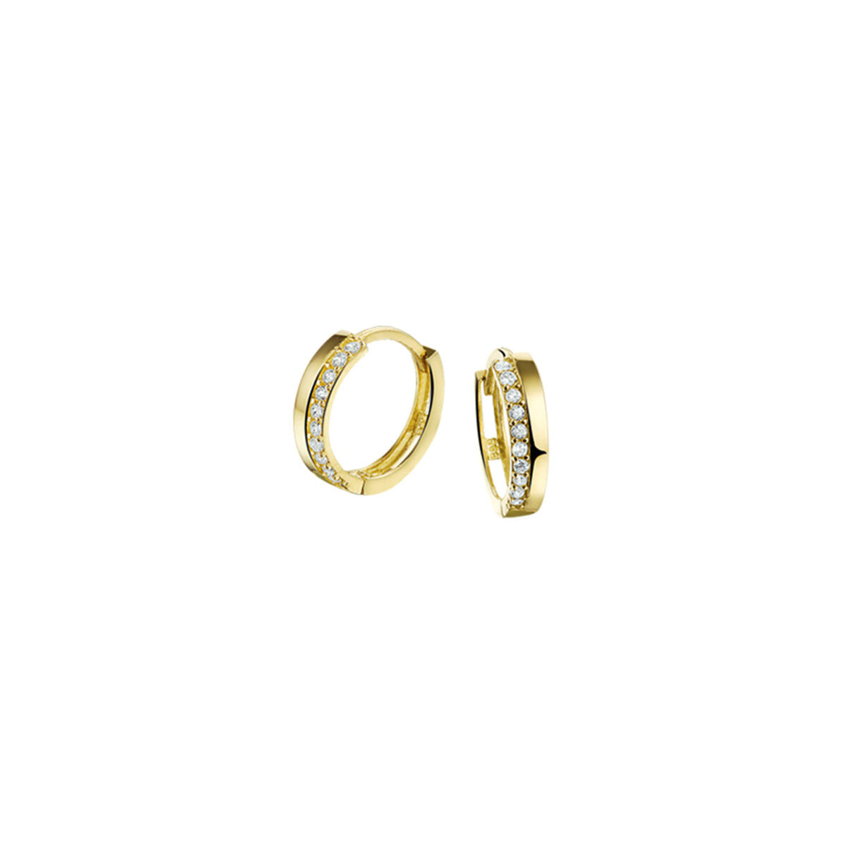 Fantasy Collection Oorbellen zirkonia 12 mm 14K geelgoud