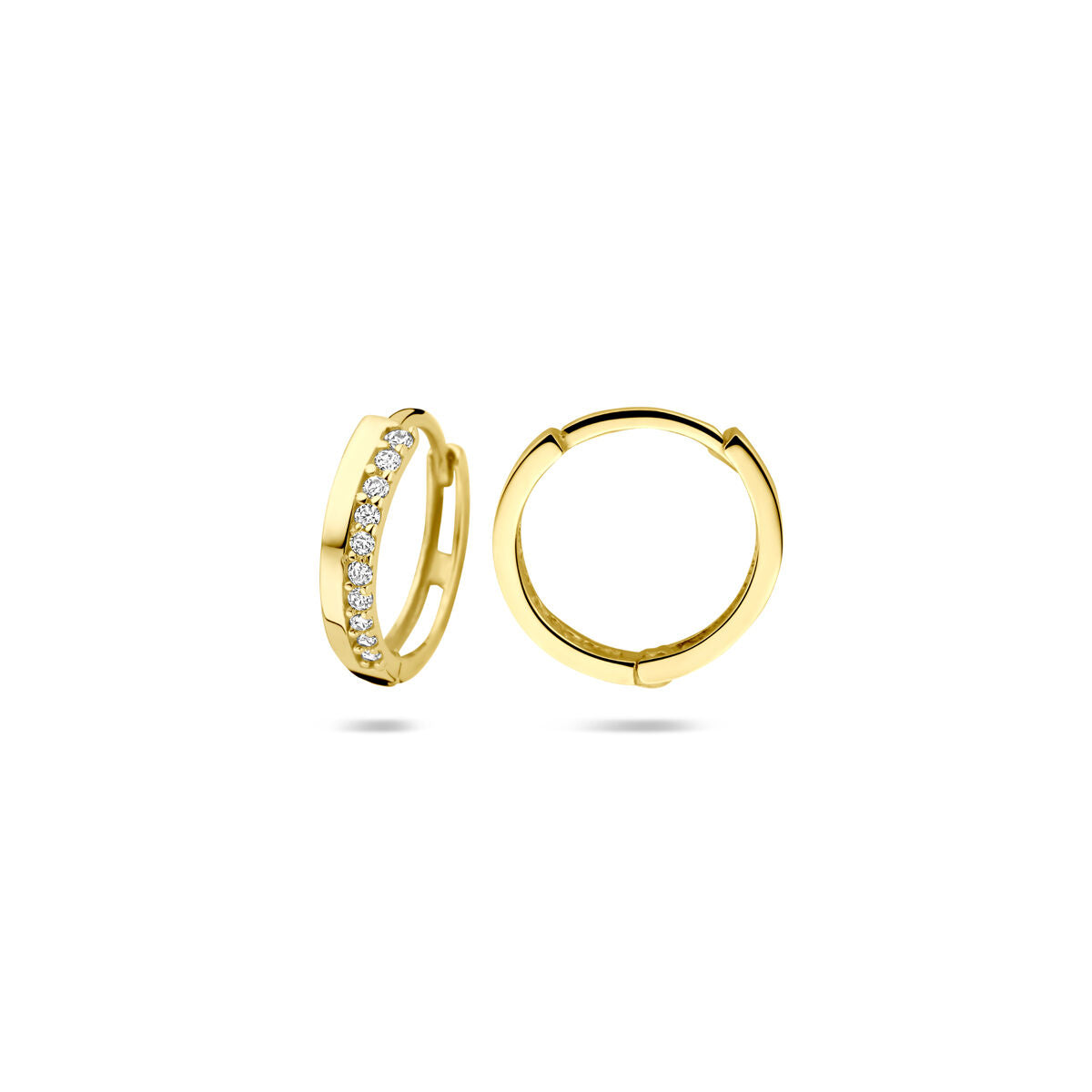 Fantasy Collection Oorbellen zirkonia 12 mm 14K geelgoud