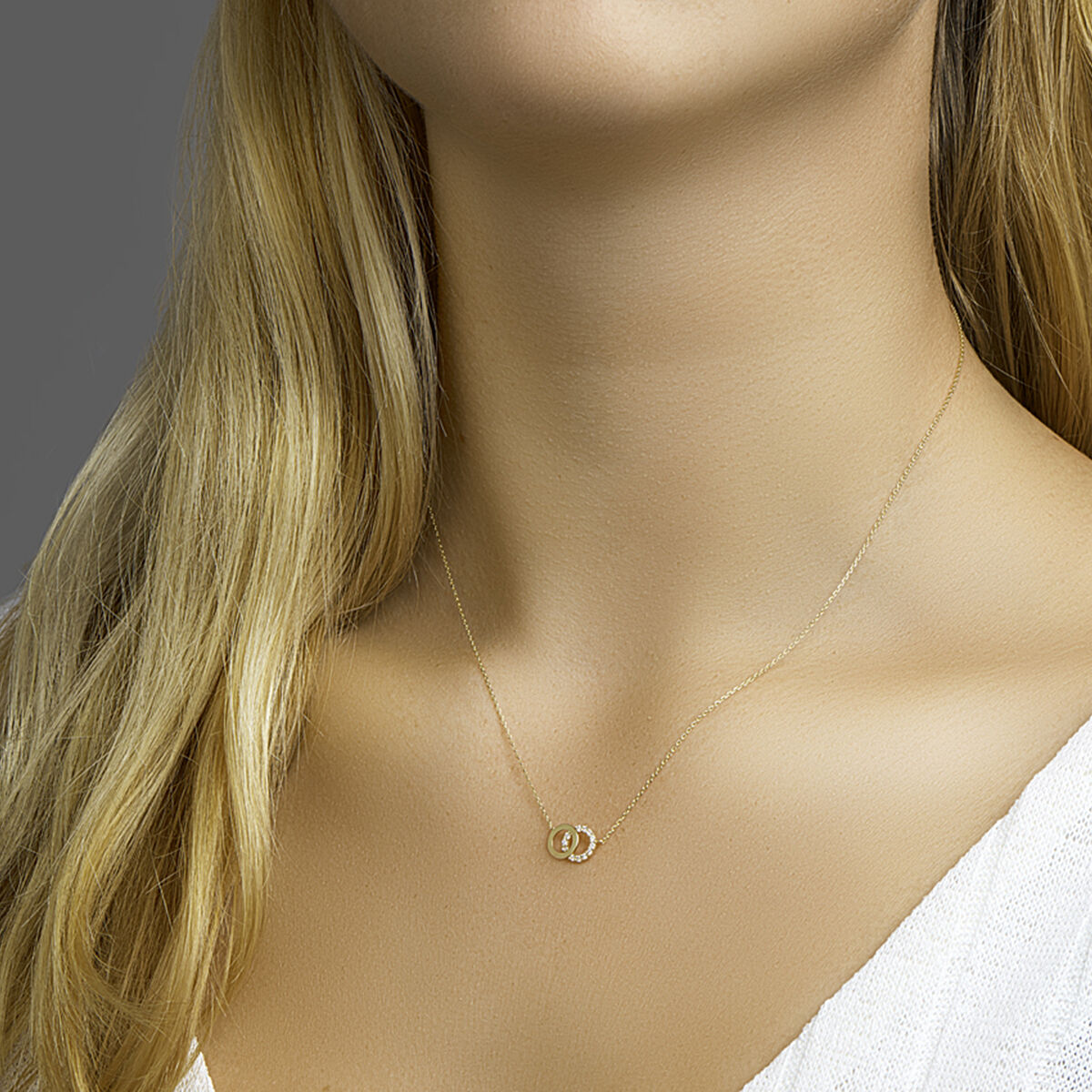 Fantasy Collection Collier zirkonia 40 - 42 - 44 cm 14K geelgoud