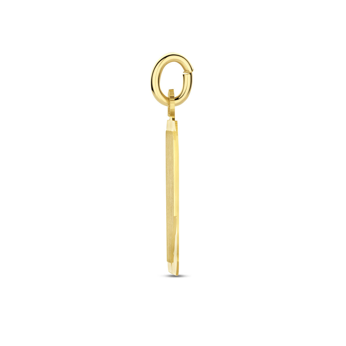 Graveerhanger mat gediamanteerd 16 mm 14K geelgoud