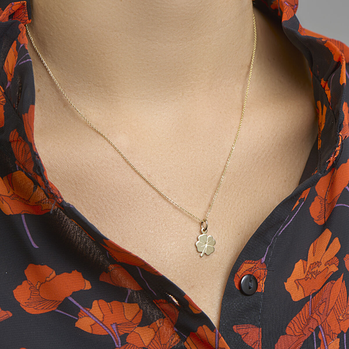 Hanger klavertje 14K geelgoud