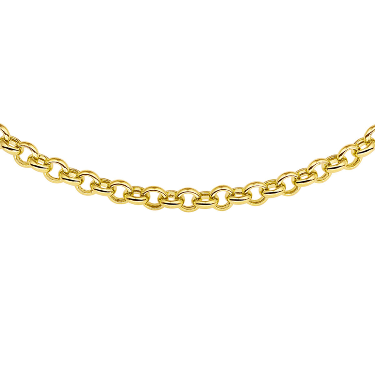 Fantasy Collection Collier jasseron 5 mm met groot veerslot 14K geelgoud