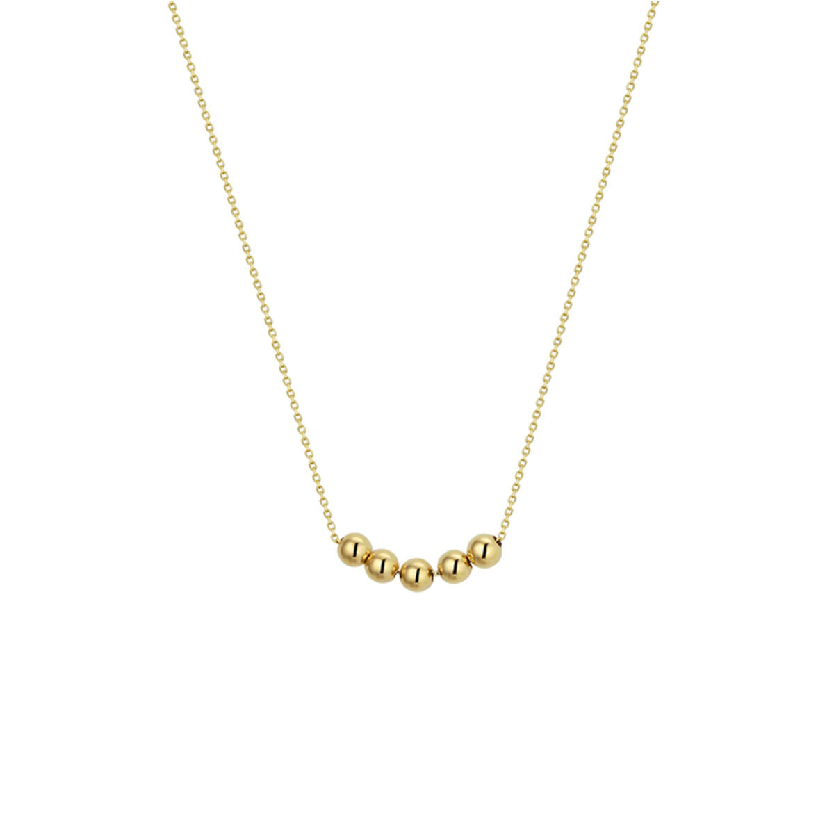 Fantasy Collection Collier 5 x schuifbol 40 - 42 - 44 cm 14K geelgoud