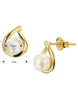 14K Geelgoud Oorknoppen Parel 4018725 - PansiteNederland.nl