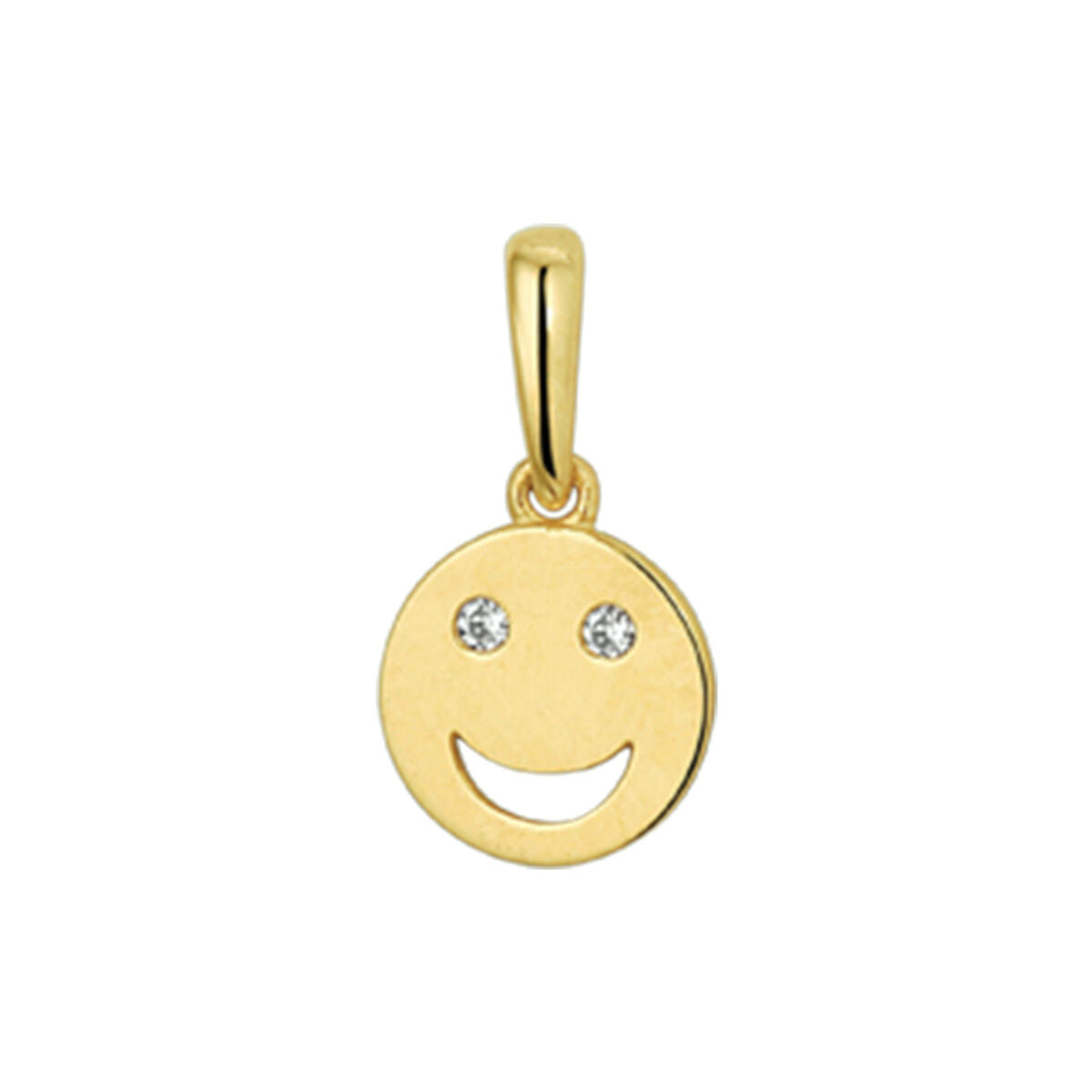 Fantasy Collection Hanger smiley zirkonia 14K geelgoud