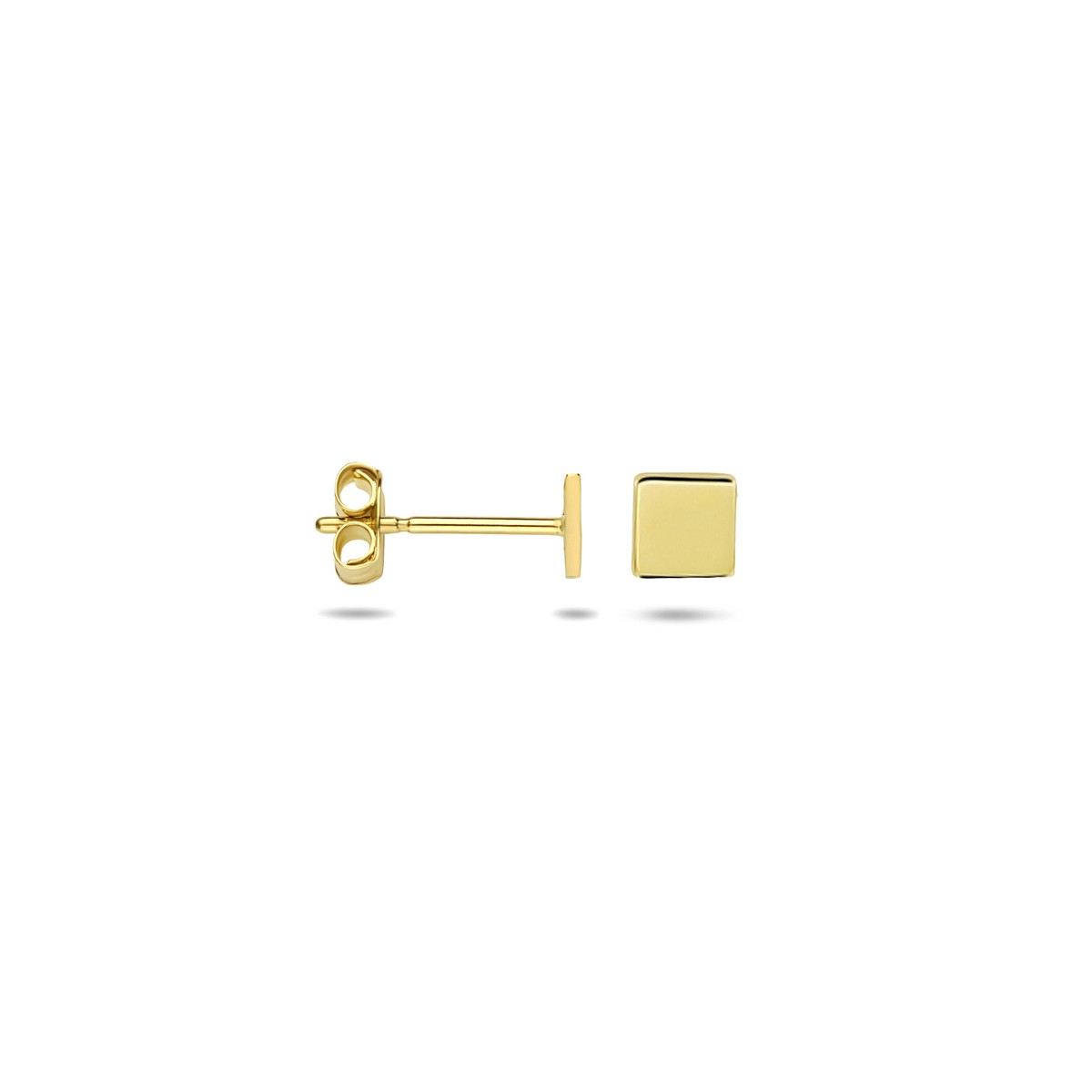 Oorbellen vierkant 3,5 mm 14K geelgoud