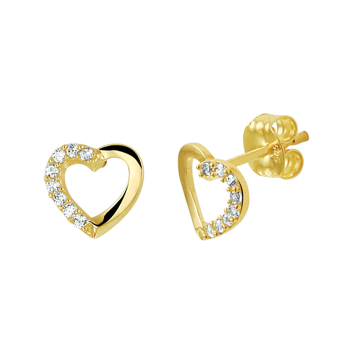 Fantasy Collection 14K Geelgouden Oorknoppen met Zirkonia voor Dames 4018957 oorbellen