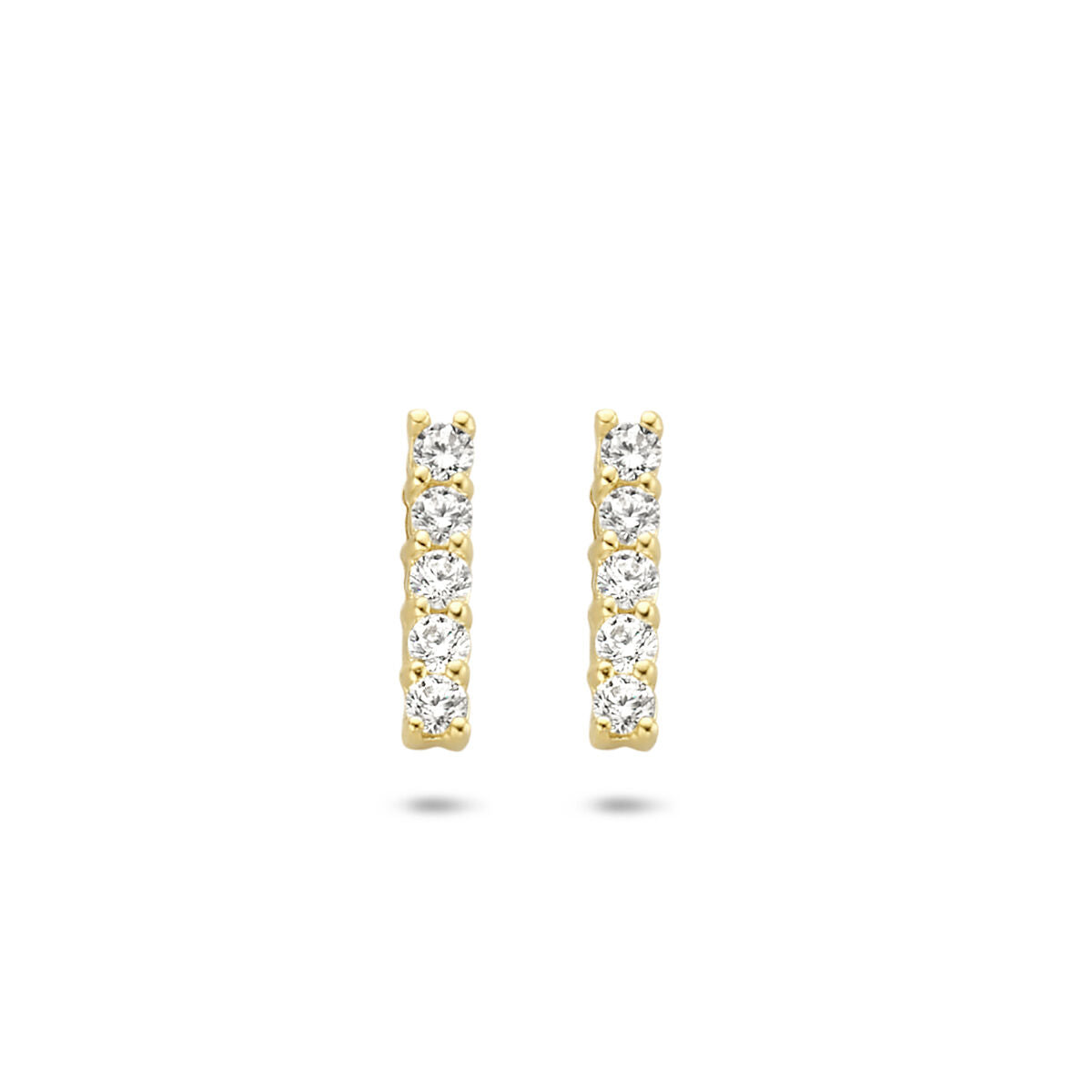 Fantasy Collection Oorbellen balkje zirkonia 14K geelgoud