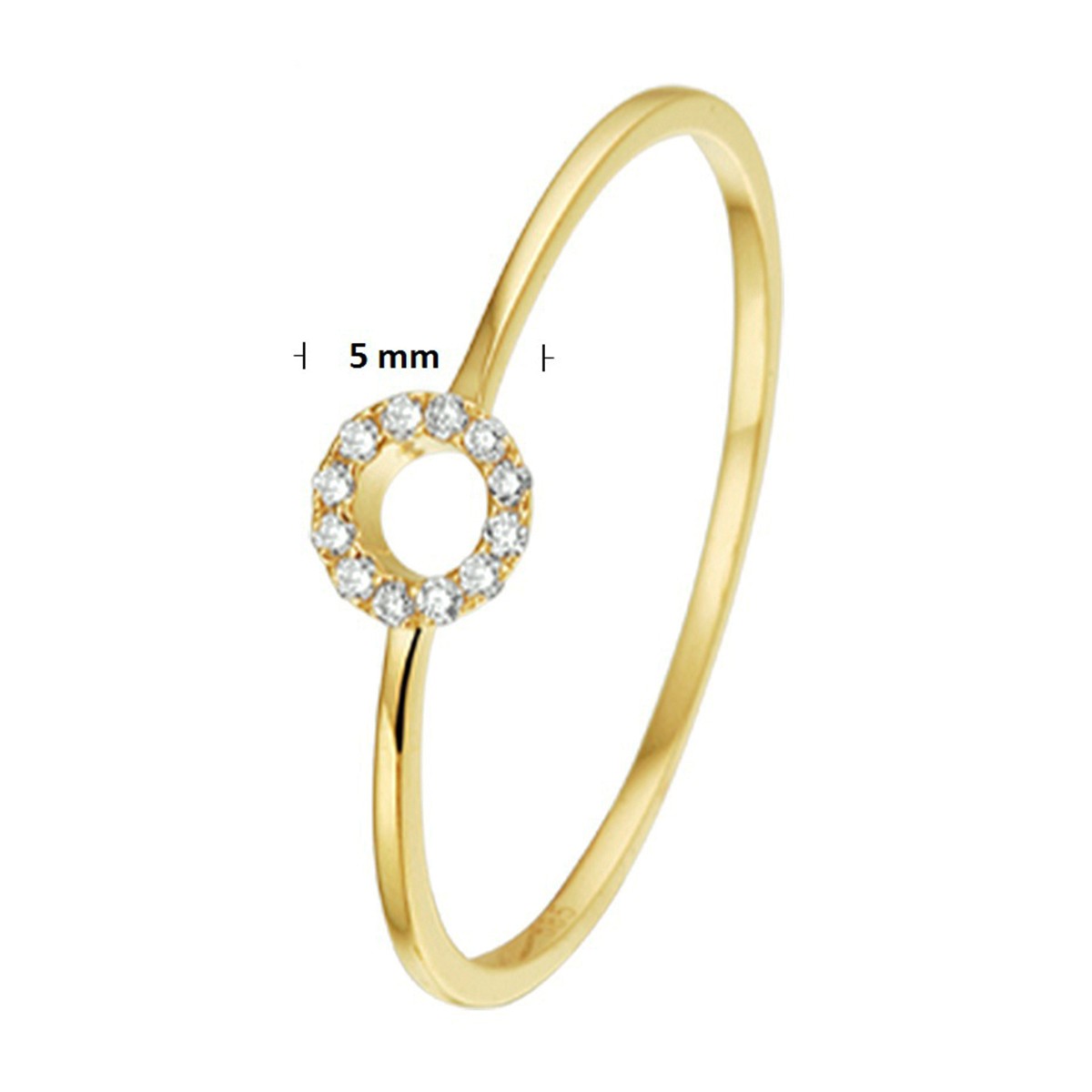 Ring diamant 0.05ct h p1 14K geelgoud