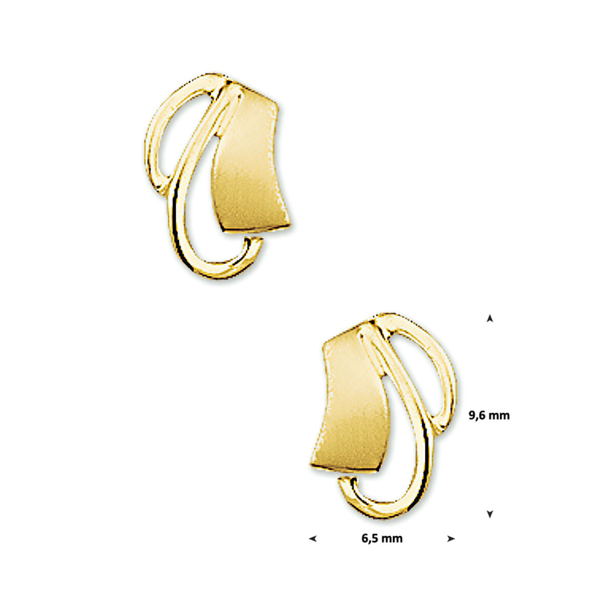 Fantasy Collection Oorbellen poli/mat 14K geelgoud
