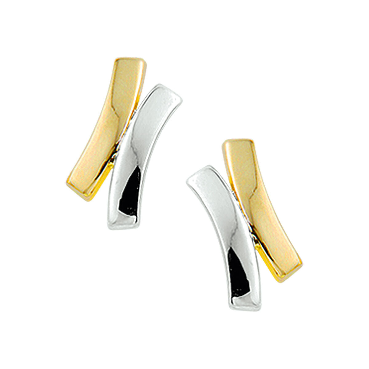 Fantasy Collection Oorbellen bicolor gestift 12 mm 14K geelgoud