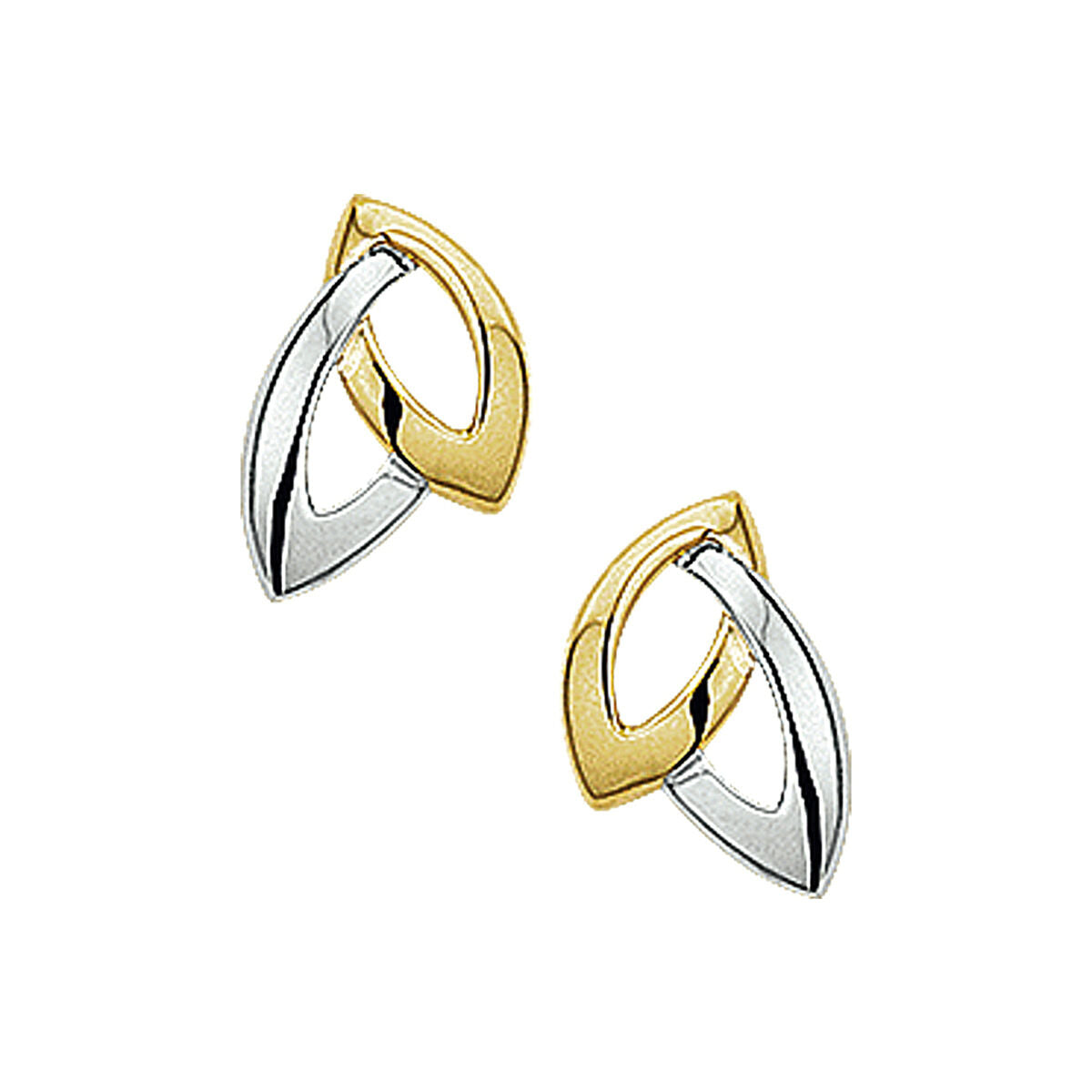 Fantasy Collection Oorbellen bicolor gestift 10,1 mm 14K geelgoud