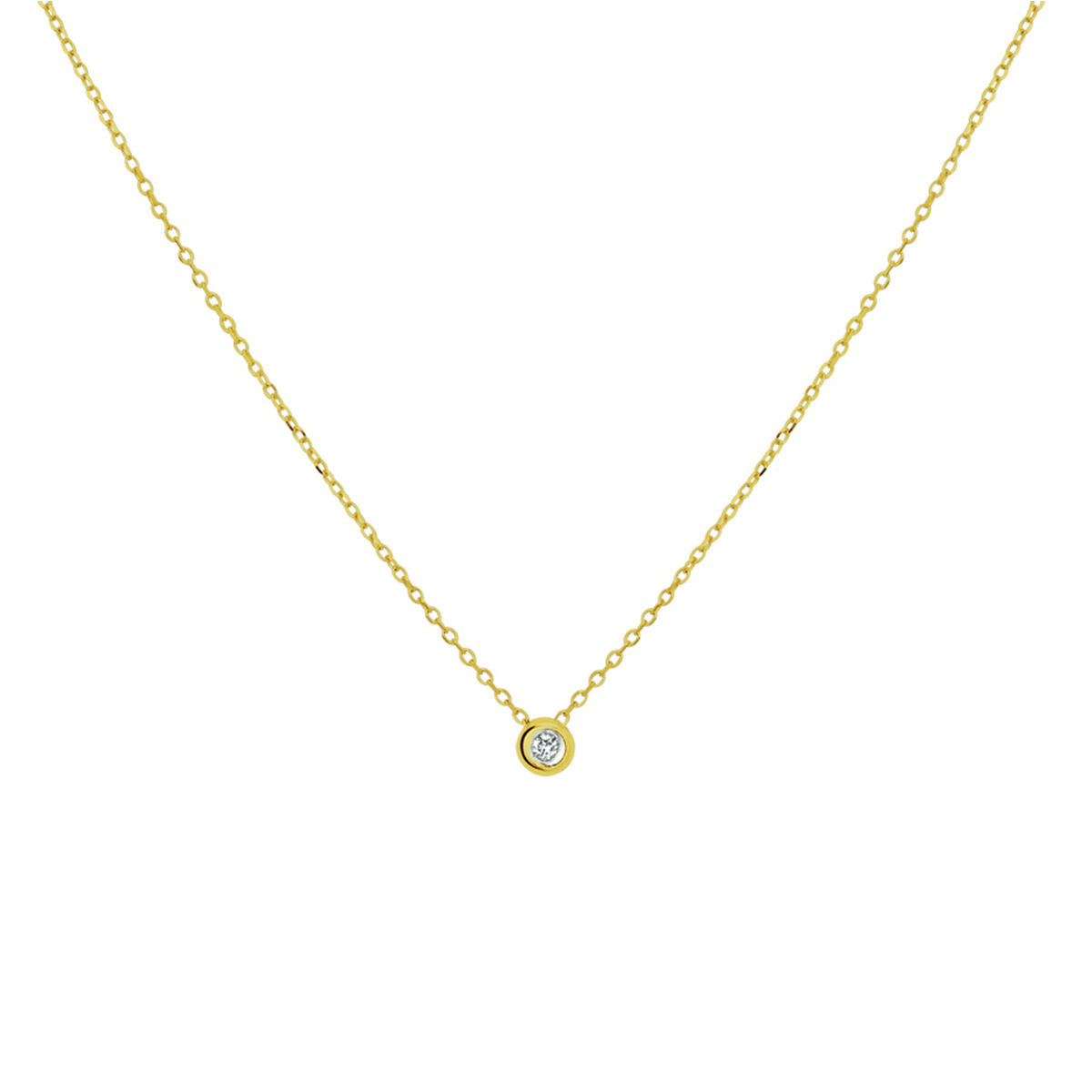 Fantasy Collection Collier diamant 0.02ct h si 41 - 43 - 45 cm 14K geelgoud