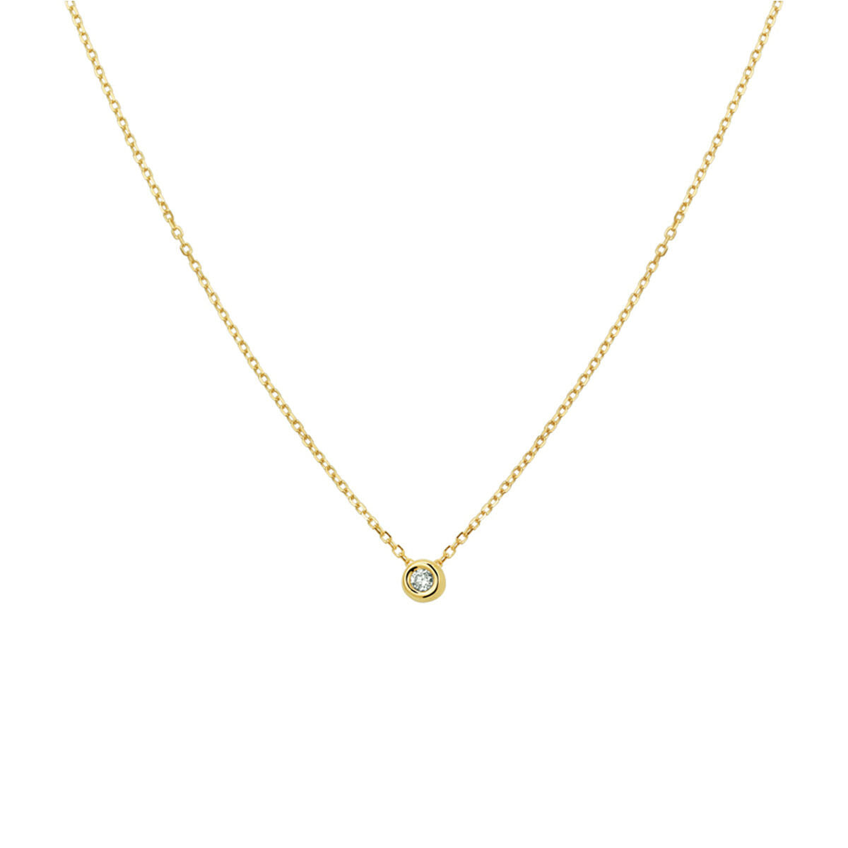 Fantasy Collection Collier diamant 0.03ct h si 41 - 43 - 45 cm 14K geelgoud