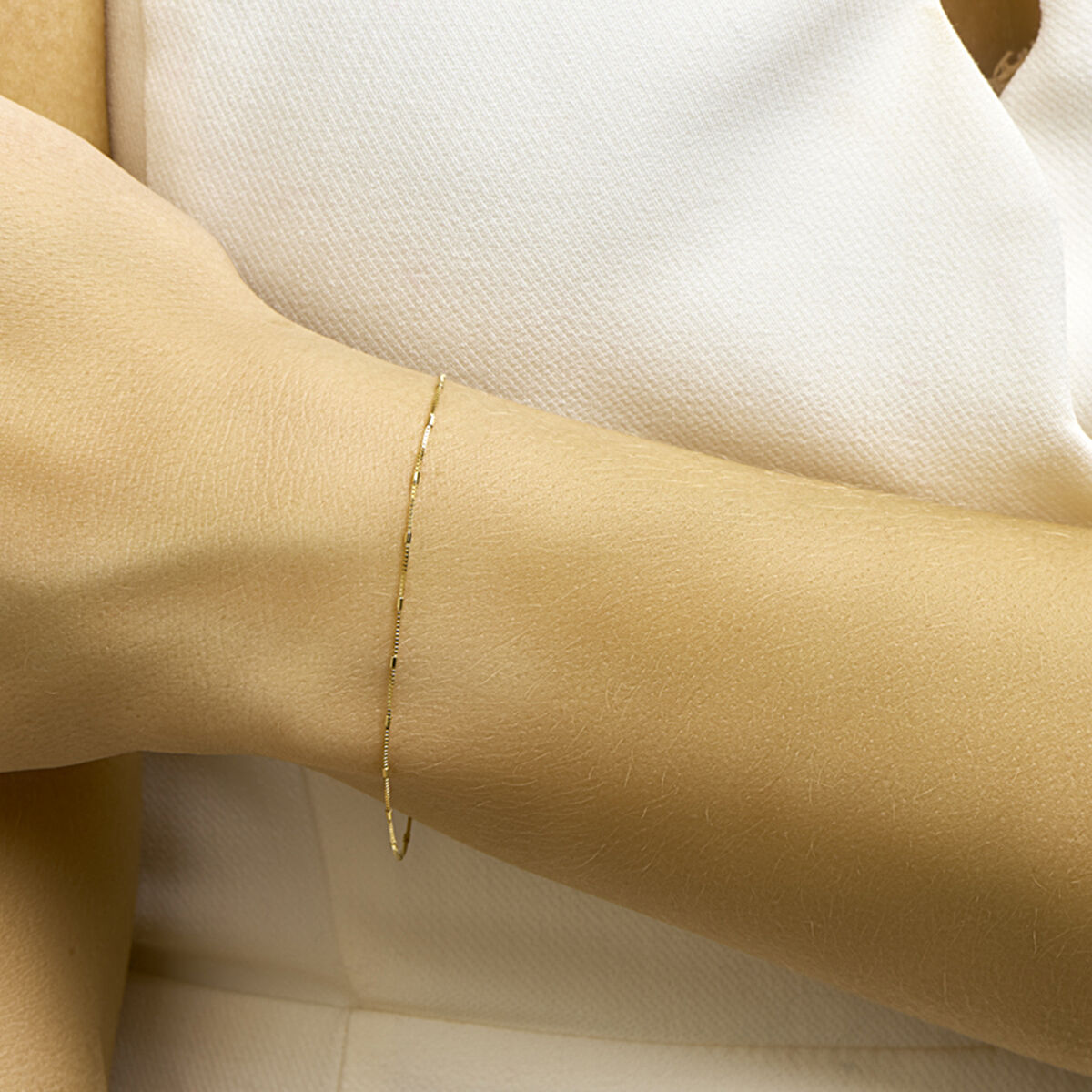 Fantasy Collection Armband venetiaans en staafjes 0,9 mm 16,5 - 17,5 - 18,5 cm 14K geelgoud