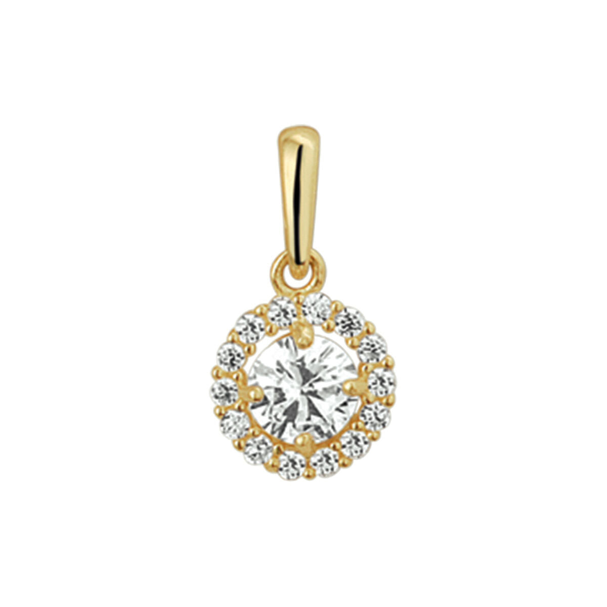 Fantasy Collection Hanger zirkonia halo 14K geelgoud